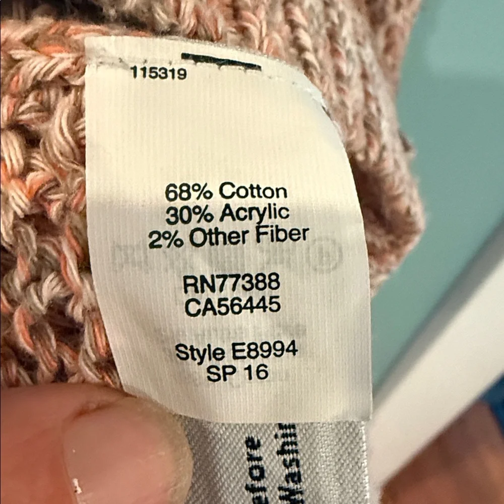 Madewell Textured Knit Sweater in Warm Pink, Tan and White - Picture 4 of 5